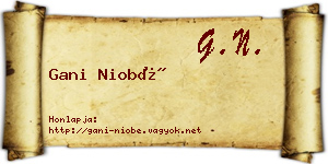Gani Niobé névjegykártya